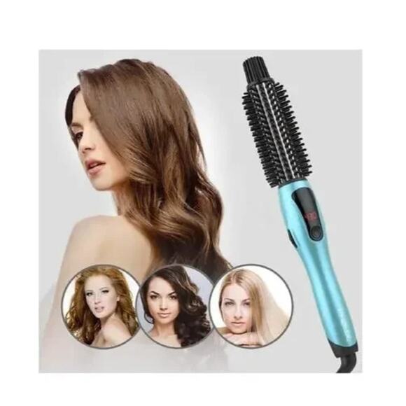 PHOEBE Curling Iron Brush 1 Inch Ceramic Tourmaline LM-223 Blue - Picture 6 of 7